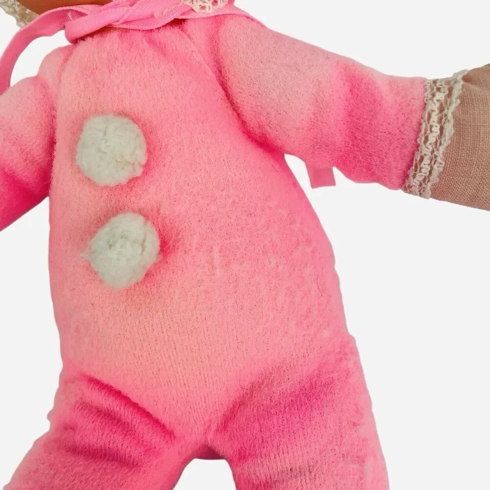 RARE Vintage 1970 Mattel Itsy Bitsy Beans Baby Doll Piffle Pink Blonde Blue Eyes